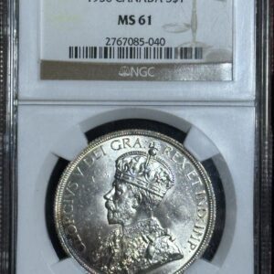 1936 Canadian silver dollar in NGC holder.