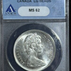 1966 Canadian silver dollar, MS 62 grade.