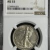 1944-D Walker Half Dollar NGC AU53 coin encapsulated in a labeled holder.