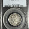 A 1904 Barber Quarter PCGS XF40 coin, featuring a profile of Lady Liberty, encapsulated in a secure holder with identification labels.