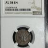 A 1891 Indian Head Cent NGC AU58 graded coin, encased in a labeled protective slab showing a barcode and certification details.