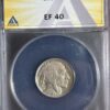 1925 Buffalo Nickel ANACS EF40 displayed in a blue and transparent protective case with certification label.
