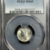 1945-D Mercury Dime PCGS MS65 displayed in a clear protective case.