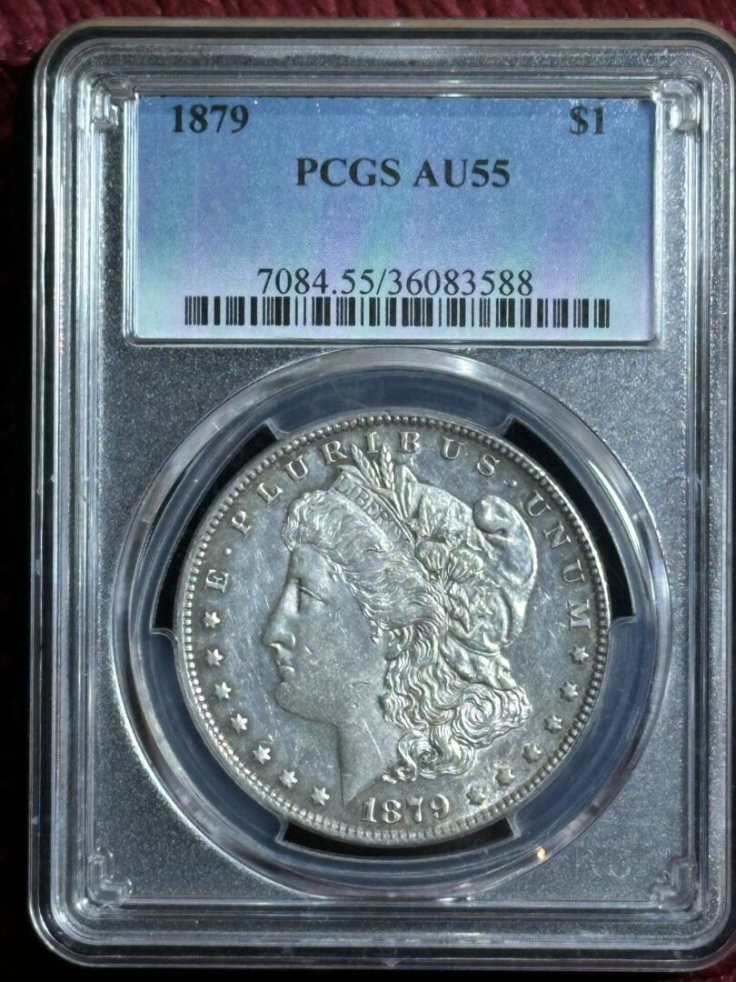 1879 Morgan Silver Dollar, PCGS AU55.