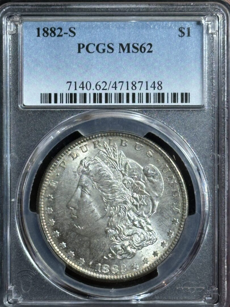 1882-S Morgan Silver Dollar, PCGS MS62