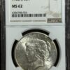 1922-S Peace Dollar NGC MS62