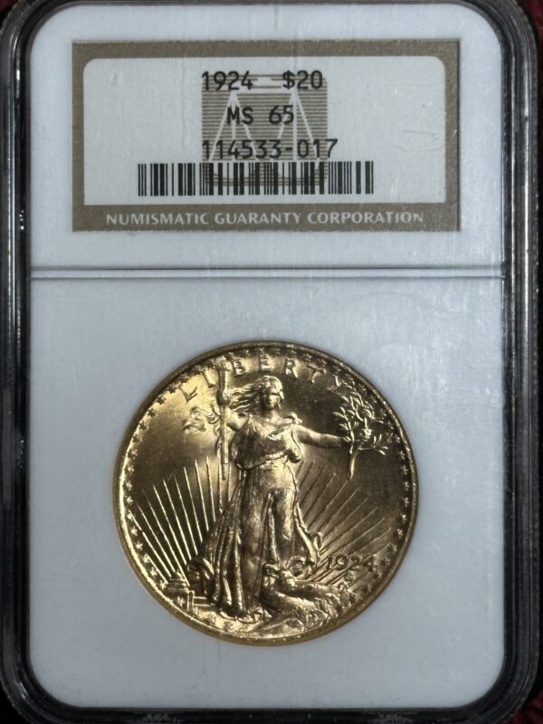 1924 St Gaudens Gold Double Eagle NGC MS65