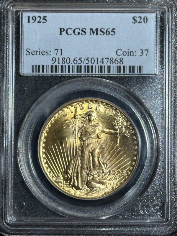 1925 St. Gaudens Gold Double Eagle PCGS MS65